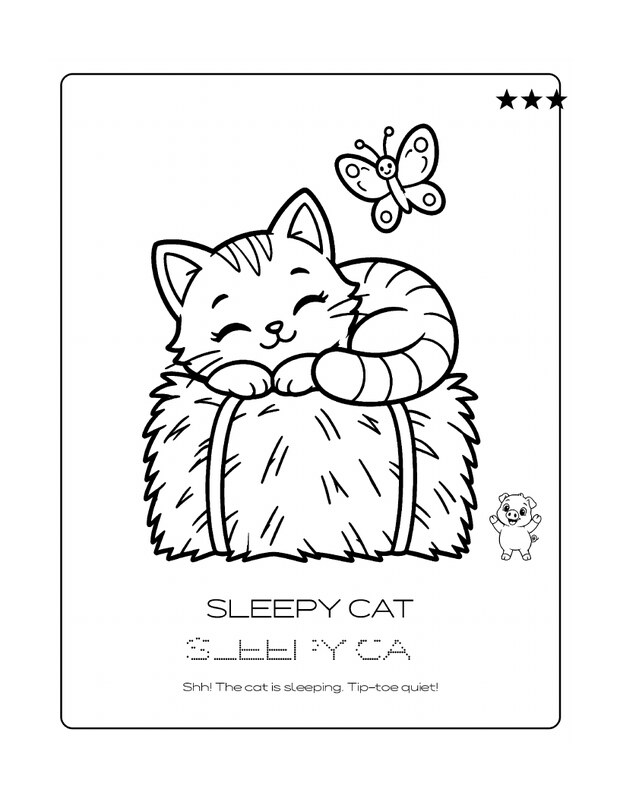 Sleepy Cat coloring page