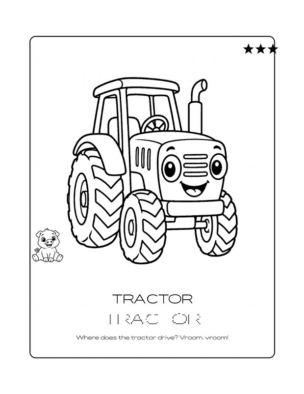 Tractor coloring page