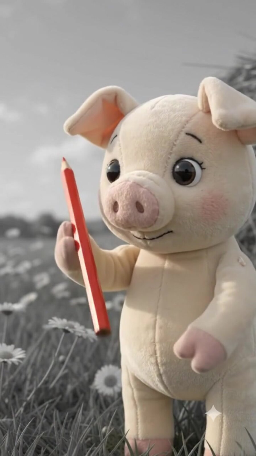 Merry picks up a red pencil