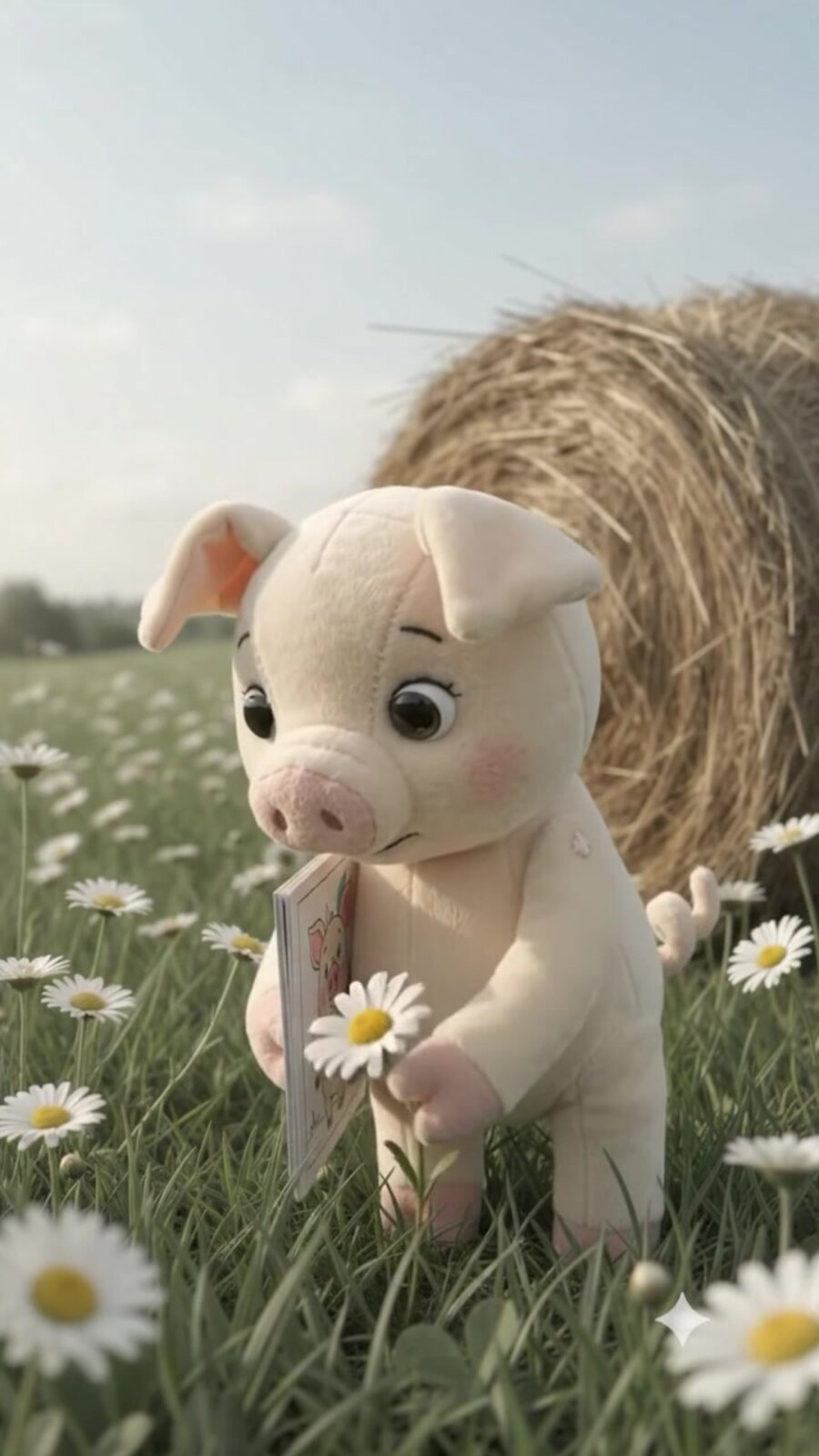 Merry and a daisy, nose to nose
