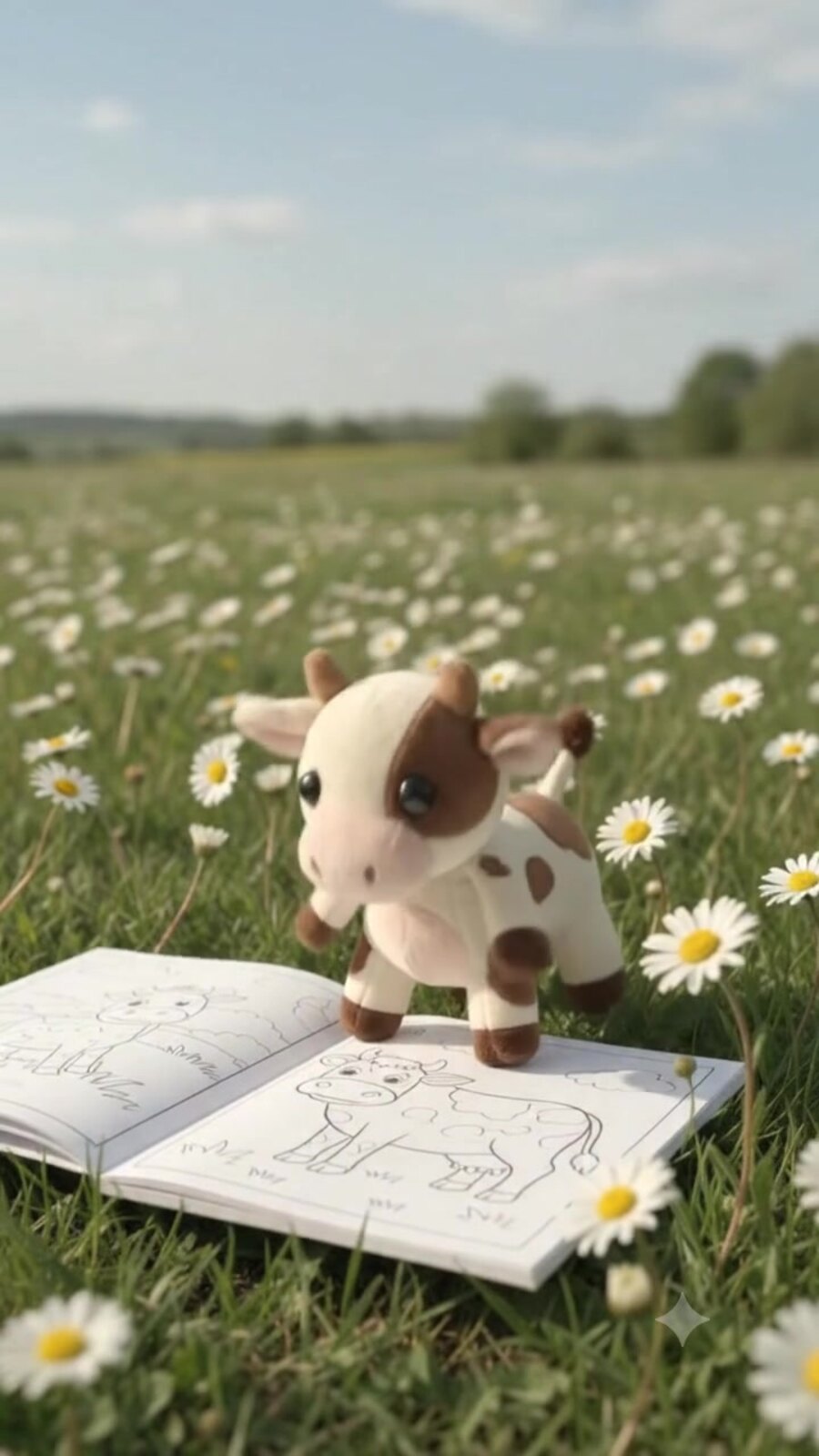 The calf finds the coloring book
