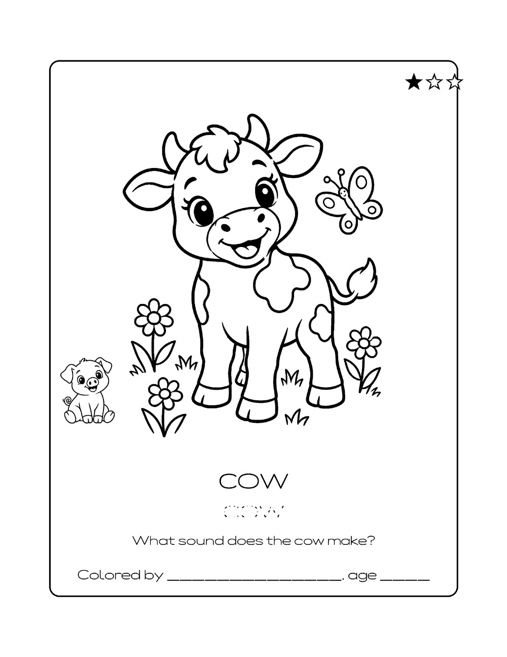 Cow coloring page - Merry is hiding somewhere in it